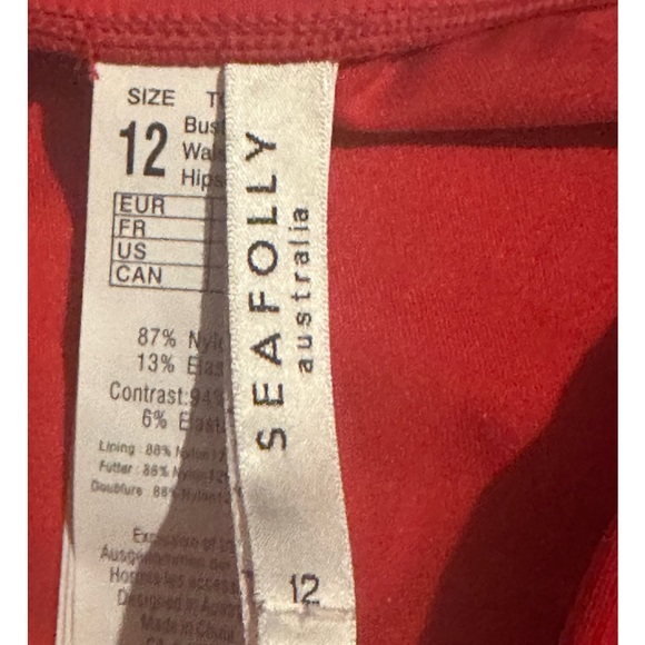 Seafolly High Waist Bikini Bottom Petal Edge Chilli - Picture 13 of 16